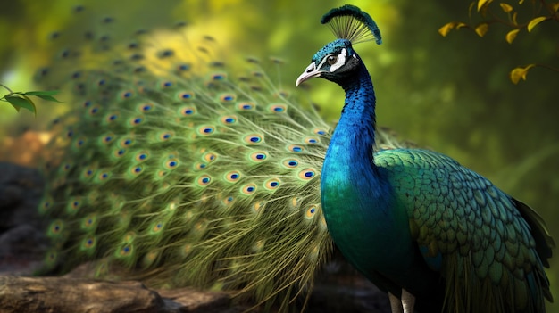 Javan Green Peafowl bird