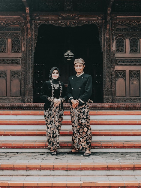 javanese traditional romantic wedding couple