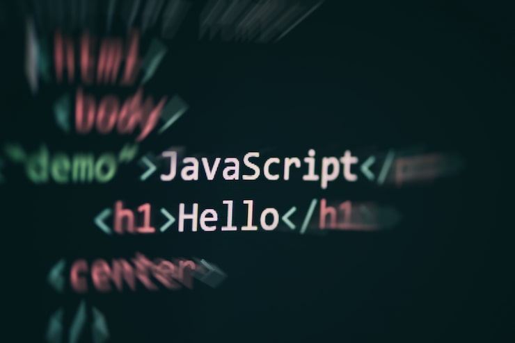 Photo javascript code computer language programming internet text editor components 