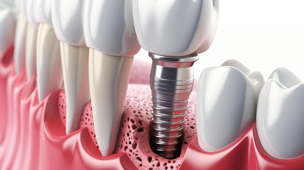 Jaw Implant Procedure on Transparent Background