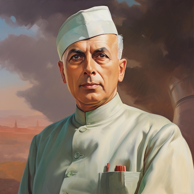 Photo jawaharlal nehru first prime minister of india pandit jawaharlal nehru images sketch vector