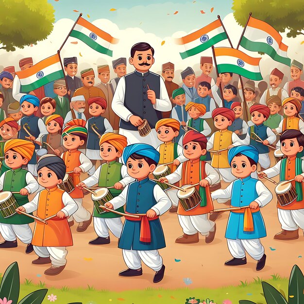 Photo jawaharlal nehru jayanti day flat illustration