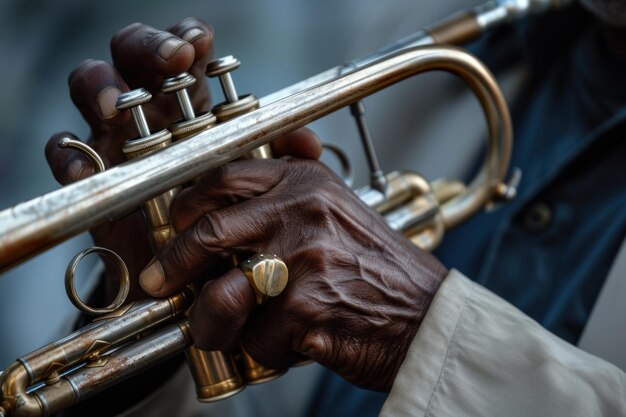 Jazz Revival Oude handen van een trompetist