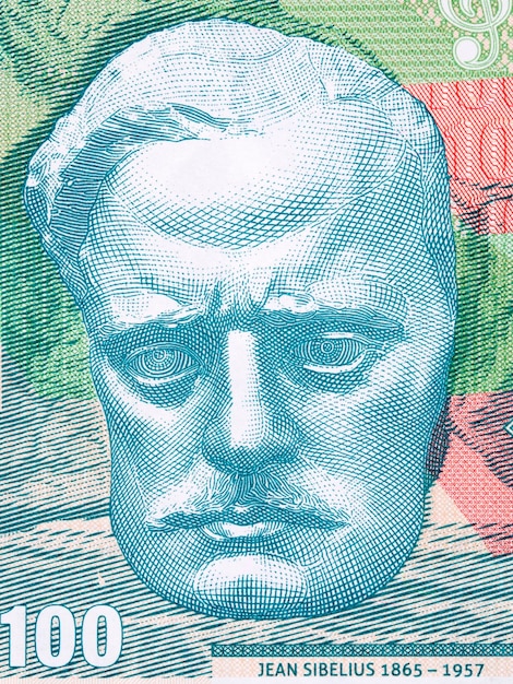 Jean Sibelius a portrait from money