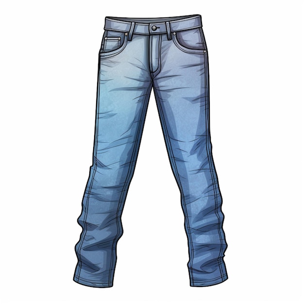 Jeans 2d cartoon illustraton op witte achtergrond hoge kwaliteit