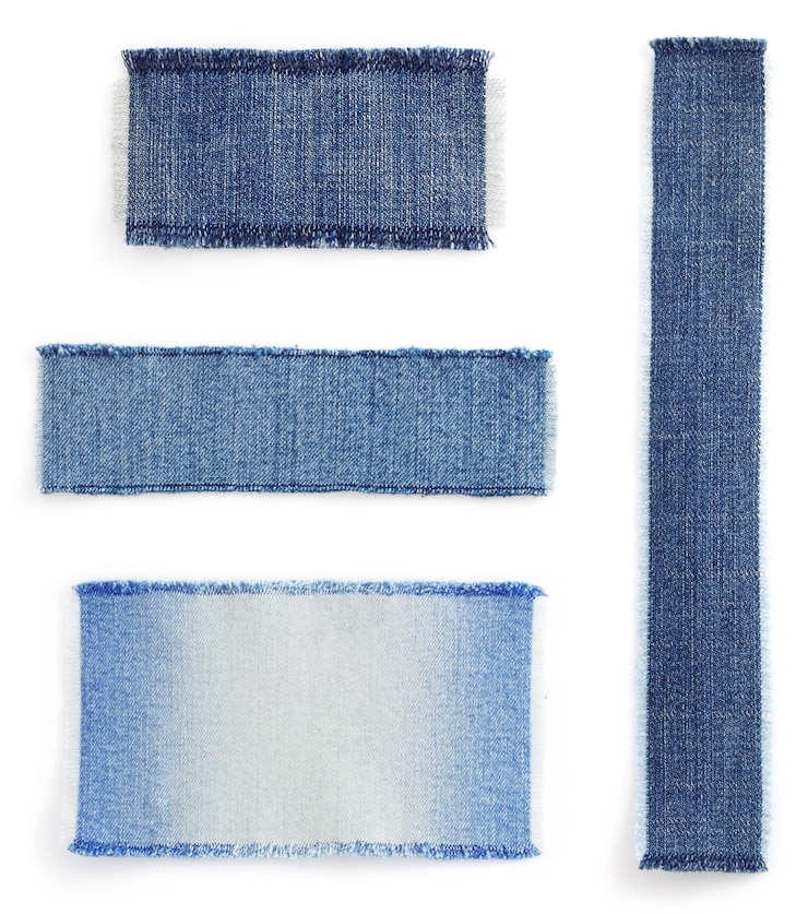 Foto jeans blauwe textuur op witte achtergrond