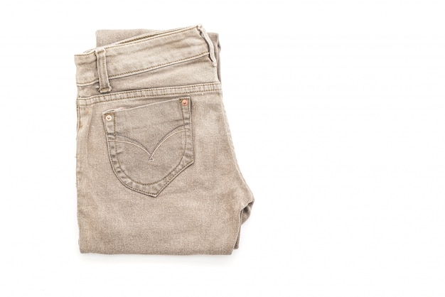 jeans gevouwen op witte achtergrond