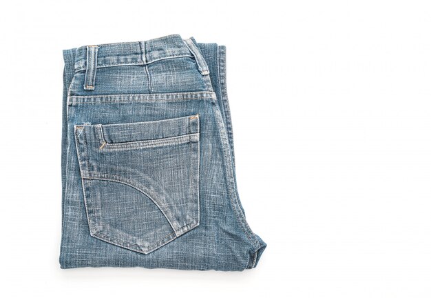 jeans gevouwen op witte achtergrond