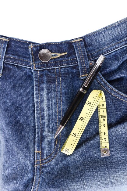 Jeans and measuring tape