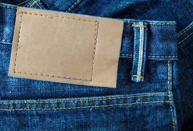 jeans pants with back pocket and brown leather tag