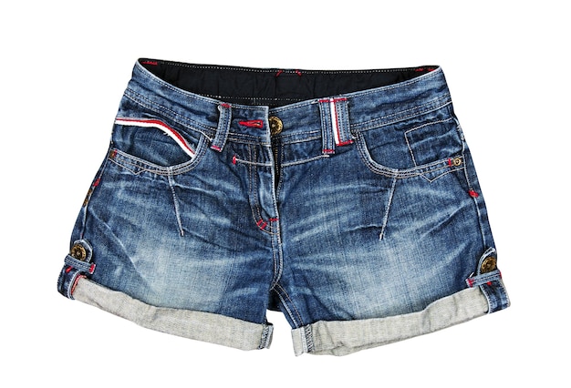 Photo jeans shorts on the white