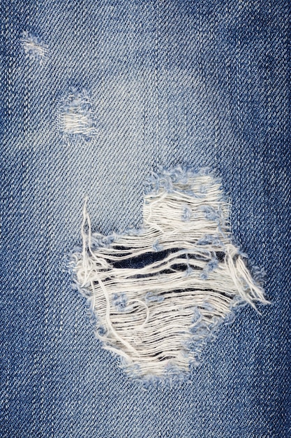 Jeans torn denim texture.