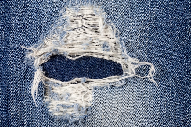 Photo jeans torn denim texture.