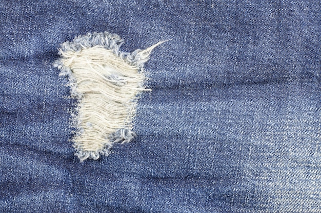 Jeans torn denim texture.