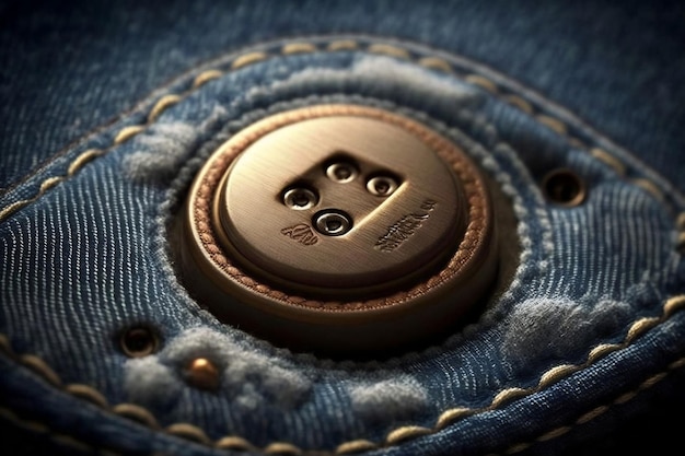 Photo jeans with a button fastener at the back ai