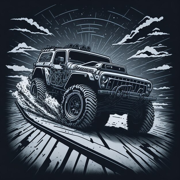 Photo jeep car images for tshirt design