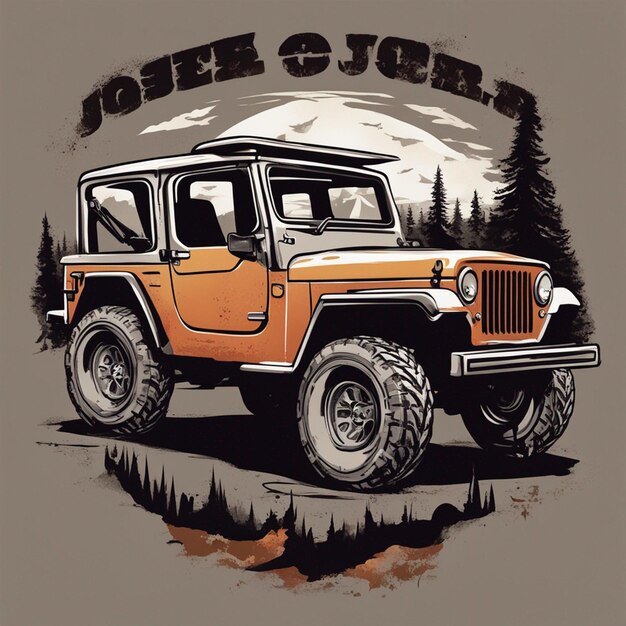 Photo a jeep car tshirt design