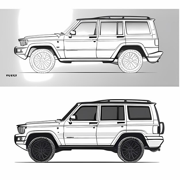 Photo jeep grand adventure front and side coloring fun