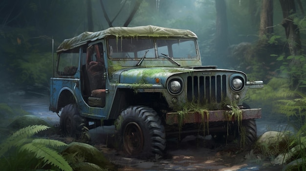 A jeep in the jungle