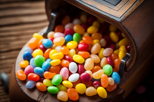 Jelly beans in a vintage mailbox for a special delivery