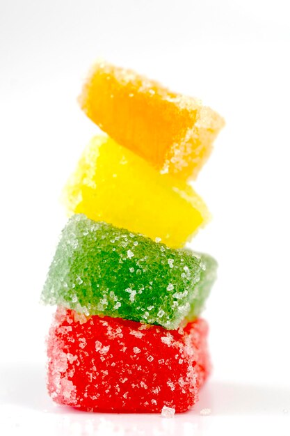 설탕이 다채로운 젤리 사탕