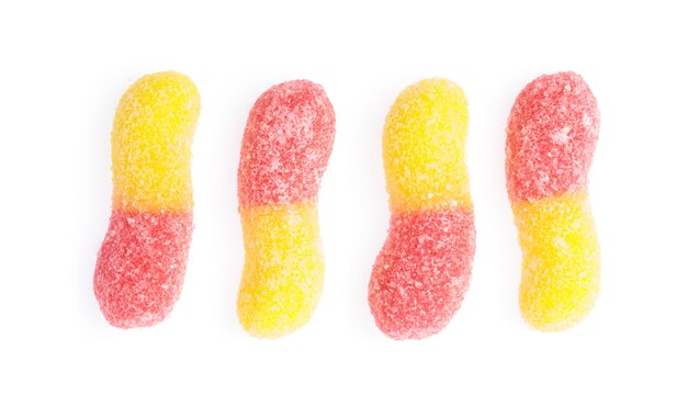 Jelly candies isolated on a white background