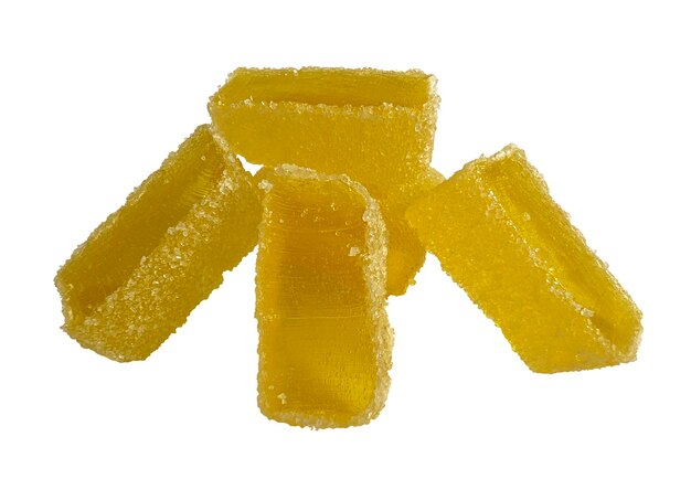 Jelly candies isolated yellow