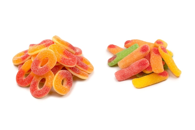 Jelly candys isolated on a white background