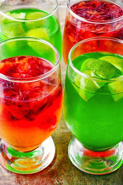 Jelly drink with kiwi and oranges