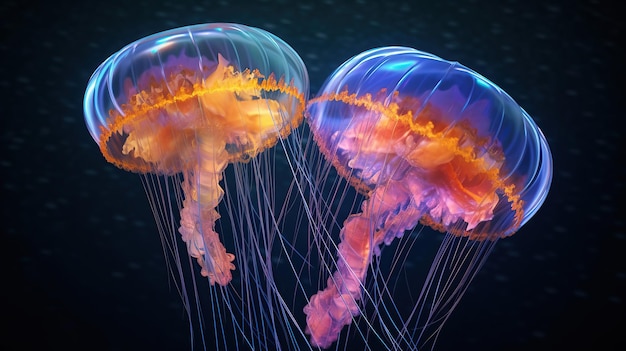 Jelly fish colorful generative ai