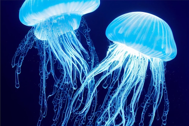 jelly fish in the sea AI generative