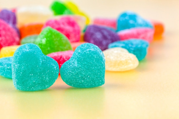 jelly sweet hearts candy,Concept for Valentines day.