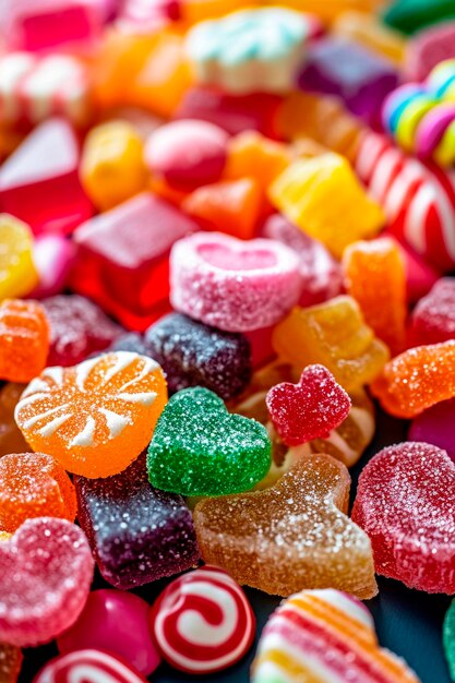 jelly sweets in sugar Selective focus