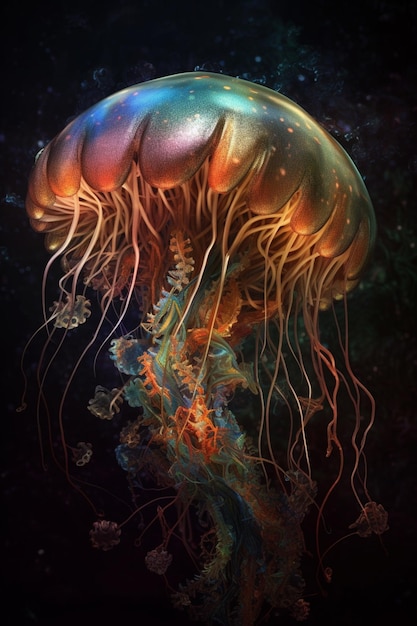 A jellyfish by the sea.