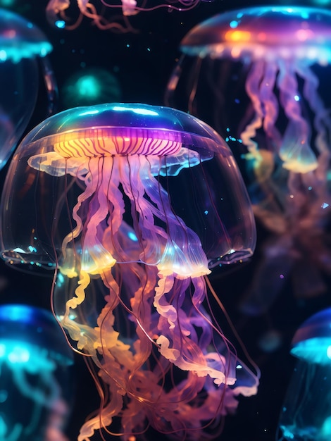 Photo jellyfish created with generative ai