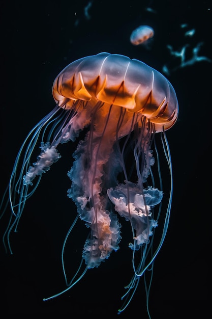 A jellyfish in the dark