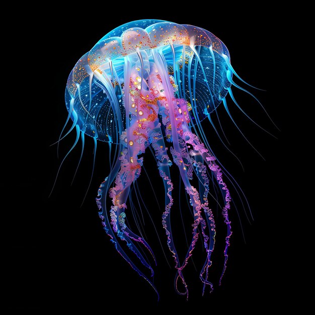 Jellyfish gevormd in gel materiaal ondoorzichtig met heldere vloeistof Ad achtergrond kunst Y2K gloeiend concept