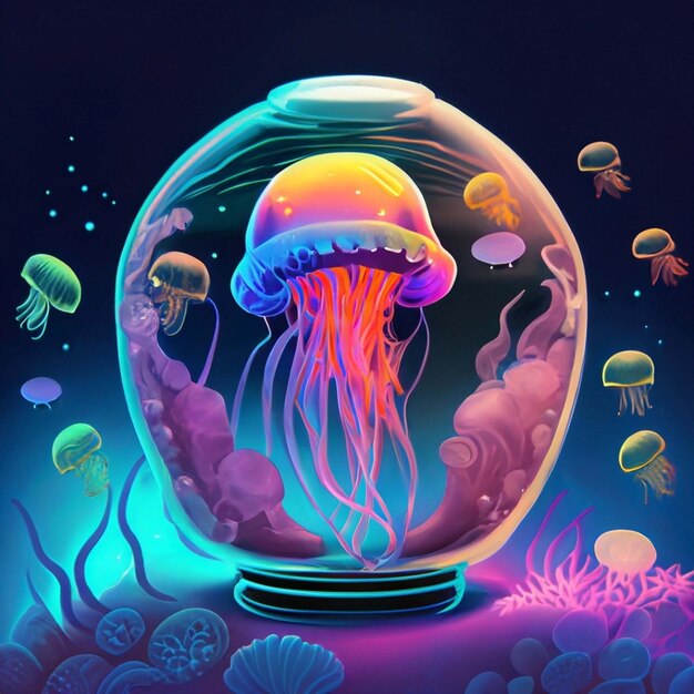 Jellyfish in de diepte van de oceaan