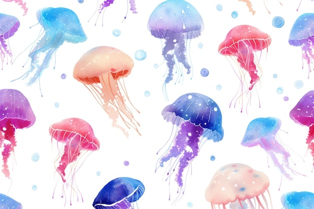 Jellyfish painted in watercolor