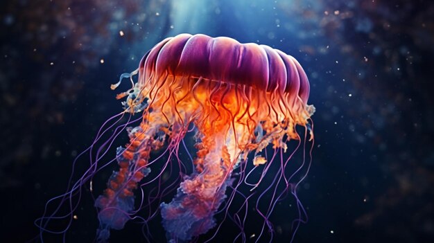 A jellyfish pulsing through the water