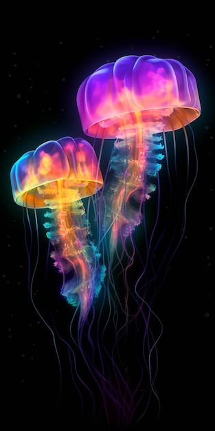 Jellyfish in a rainbow of colors