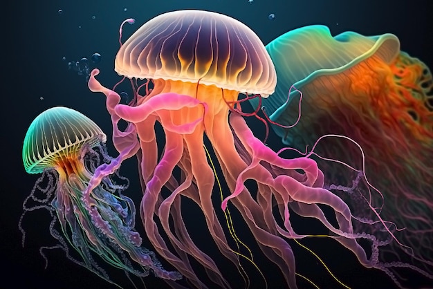 Jellyfish in the sea Generative AI