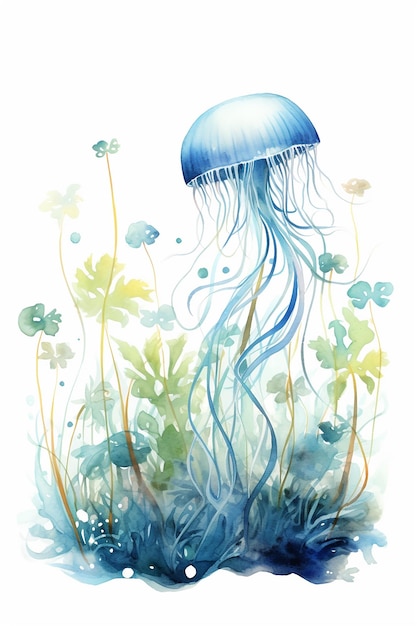 jellyfish under the sea water