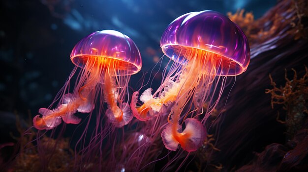 Premium Photo | Jellyfish in the seagenerative ai