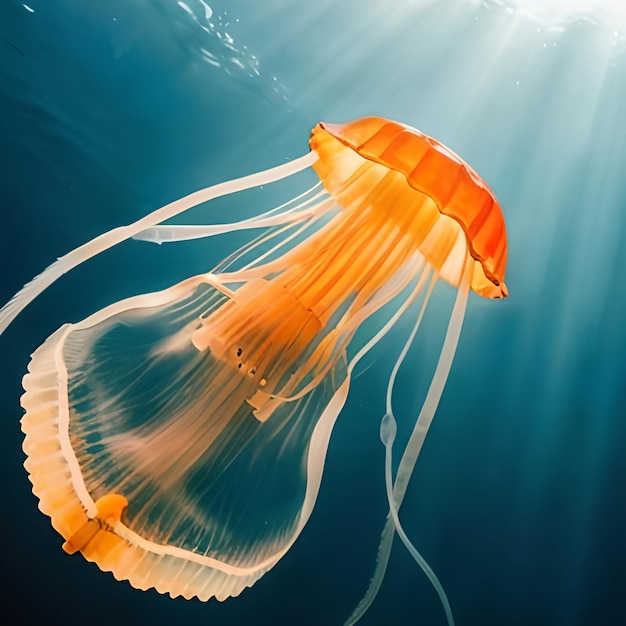 Jellyfish Swimming on Water