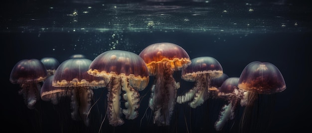 Jellyfish under water dreamy jellyfish Generative AI