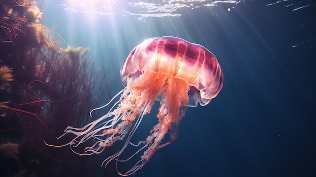 a jellyfish in the water