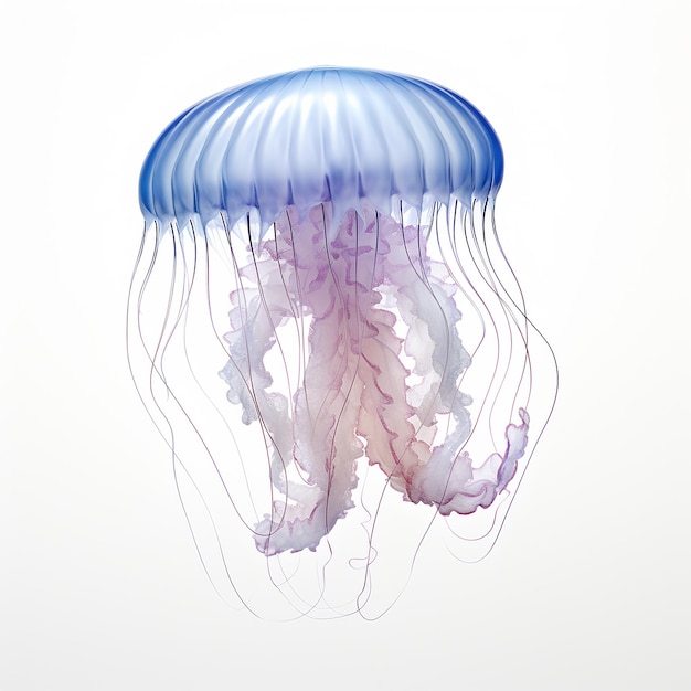 Jellyfish on White Background Hyper