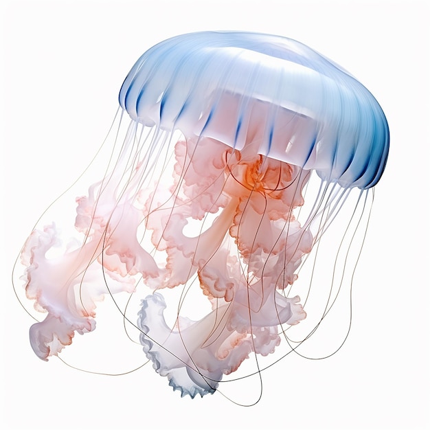 Jellyfish on White Background Hyper