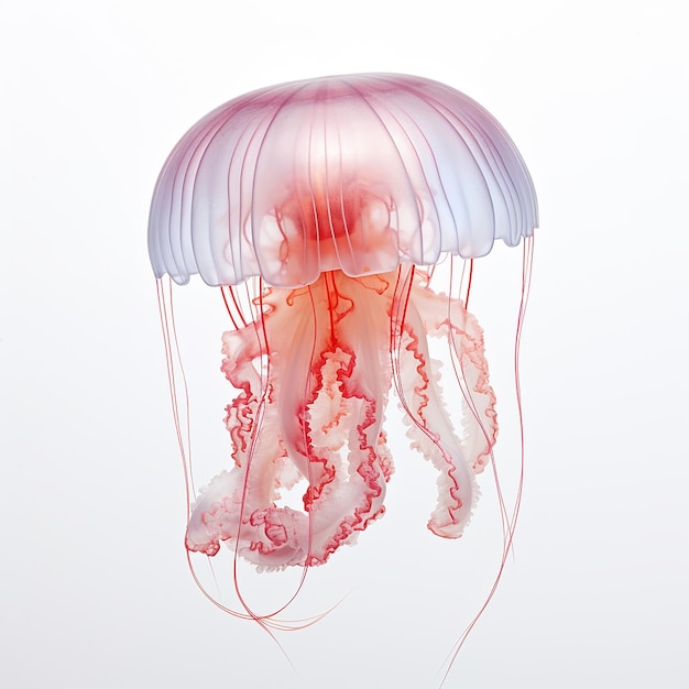 Jellyfish on White Background Hyper